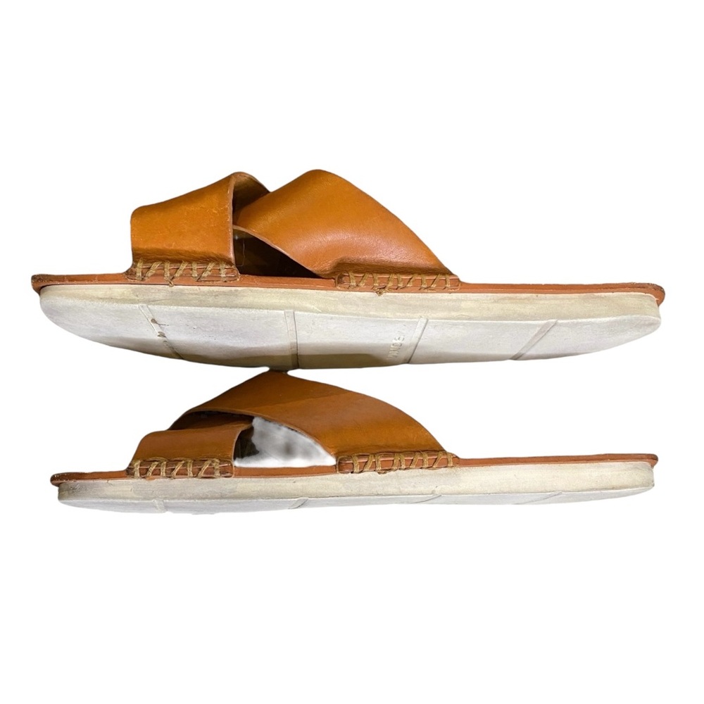 Vince Nico Leather Cross Strap Slide Flat Sandals, Size 11 - Picture 5 of 8